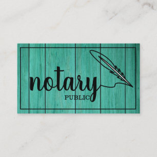 Notary Public Elegant Script Plain Business Card