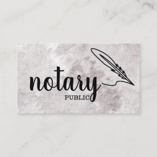 Notary Public Elegant Script Plain Business Card