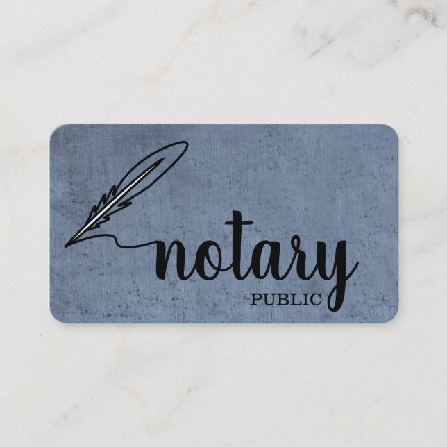 Notary Public Elegant Script Plain Business Card (Front)