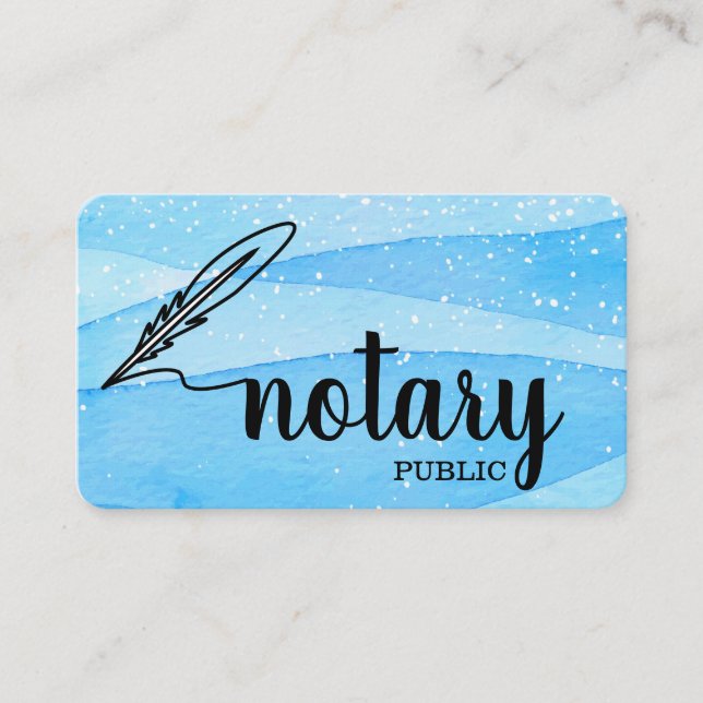 Notary Public Elegant Script Plain Business Card (Front)