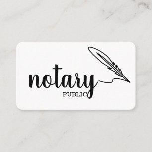 Notary Public Elegant Script Plain Business Card