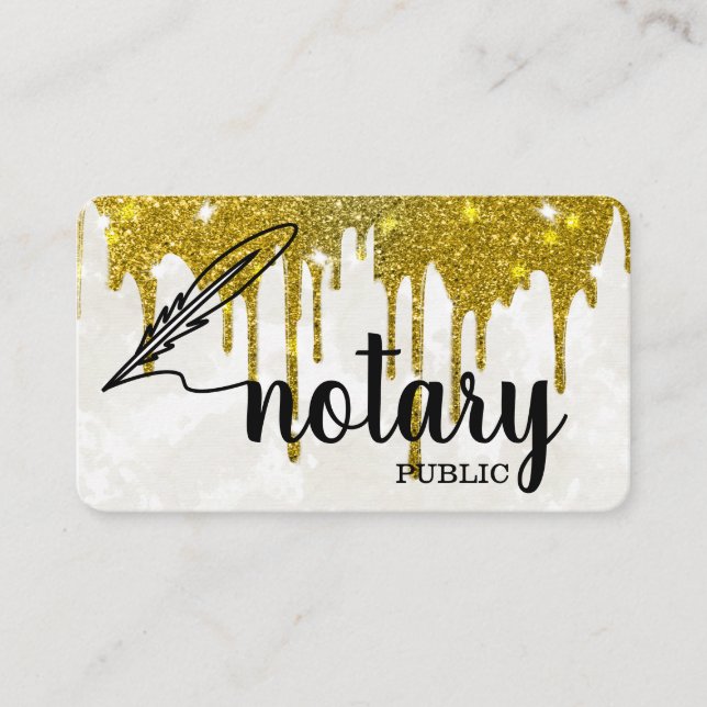 Notary Public Elegant Script Plain Business Card (Front)