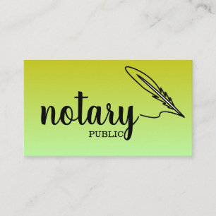 Notary Public Elegant Script Plain Business Card
