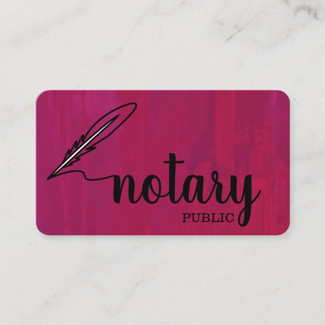 Notary Public Elegant Script Plain Business Card (Front)
