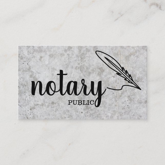 Notary Public Elegant Script Plain Business Card (Front)