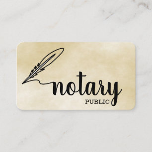 Notary Public Elegant Script Plain Business Card