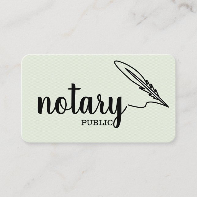 Notary Public Elegant Script Plain Business Card (Front)
