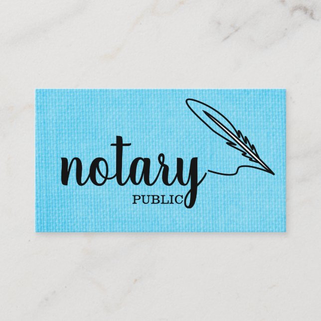 Notary Public Elegant Script Plain Business Card (Front)