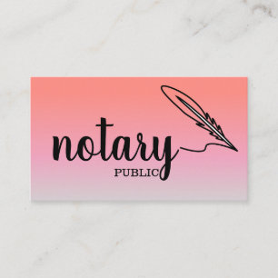 Notary Public Elegant Script Plain Business Card