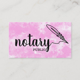 Notary Public Elegant Script Plain Business Card