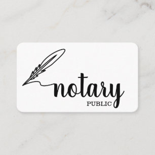 Notary Public Elegant Script Plain Business Card