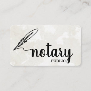Notary Public Elegant Script Plain Business Card