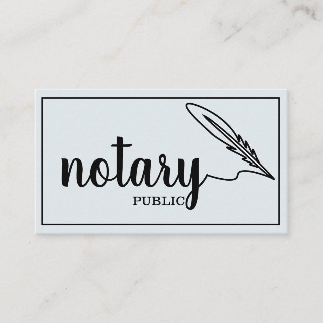 Notary Public Elegant Script Plain Business Card (Front)