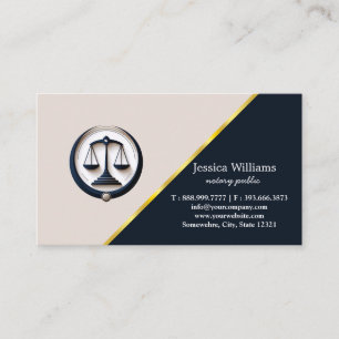 Notary Public Elegant Script Plain Business Card