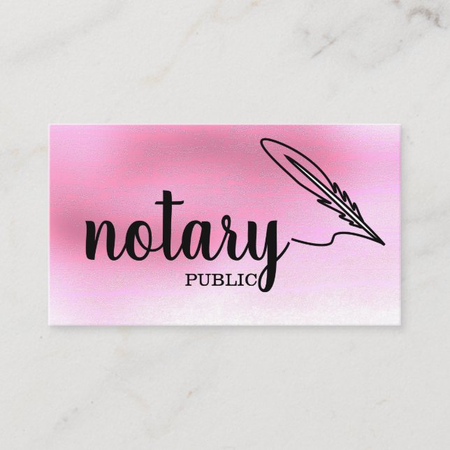 Notary Public Elegant Script Plain  Business Card (Front)