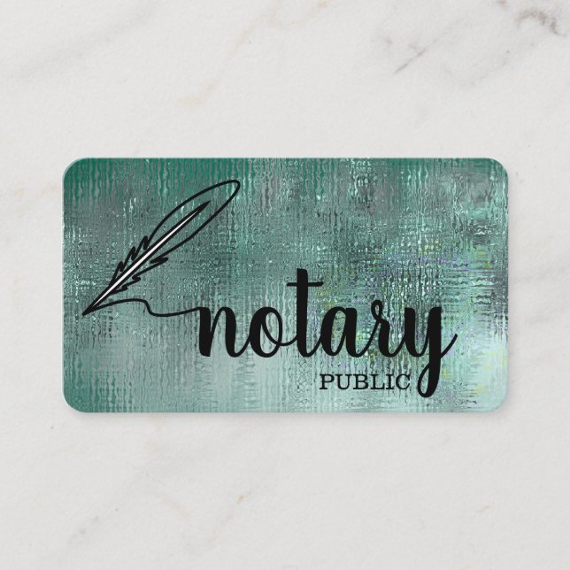 Notary Public Elegant Script Plain Business Card (Front)
