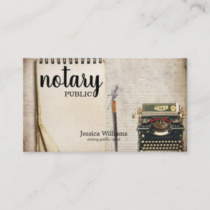 Notary Public Elegant Script Plain Business Card