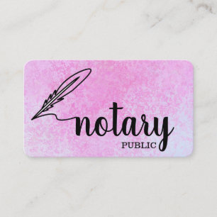 Notary Public Elegant Script Plain Business Card