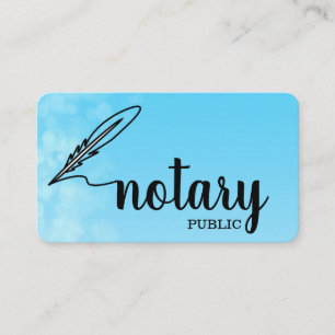Notary Public Elegant Script Plain Business Card