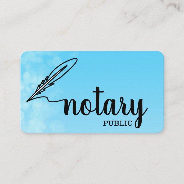 Notary Public Elegant Script Plain Business Card (Front)