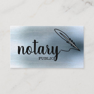 Notary Public Elegant Script Plain Business Card