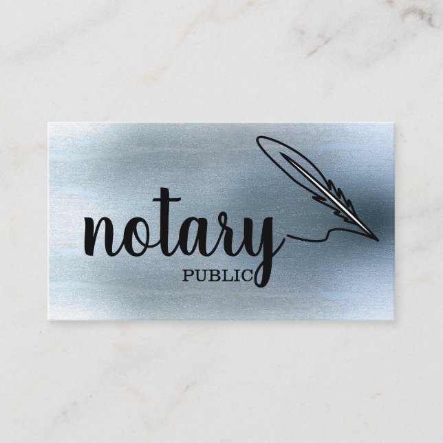 Notary Public Elegant Script Plain  Business Card (Front)