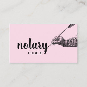 Notary Public Elegant Script Plain Business Card