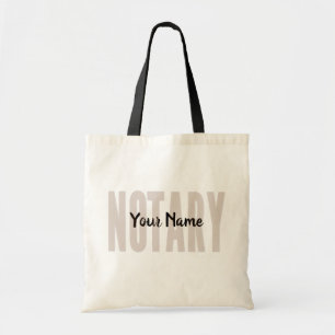 Notary Public Faded Brown Big Font Customised Tote Bag