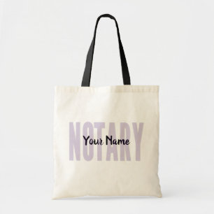 Notary Public Faded Purple Big Font Customised Tote Bag