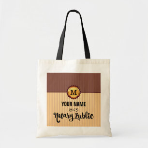 Notary Public Gold Seal Monogram Name Customised Tote Bag