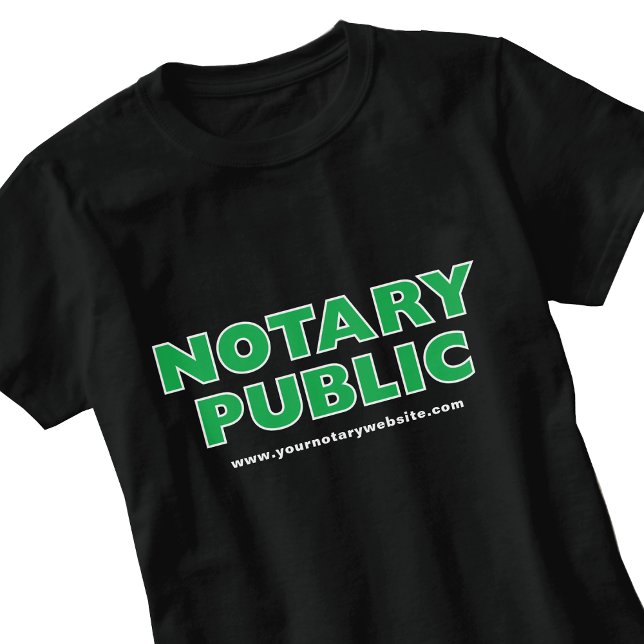 Notary Public Green Black Personalised T-Shirt (Creator Uploaded)