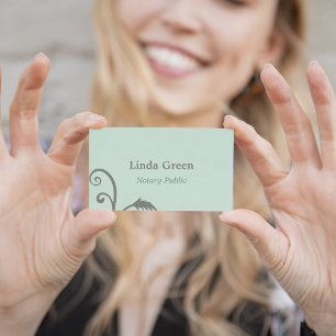 Notary Public Green Business Card