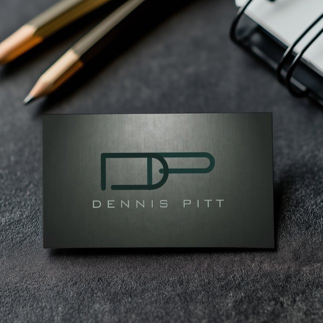 Notary Public Grey Custom Monogram Loan Signing Business Card (Perfect for business)