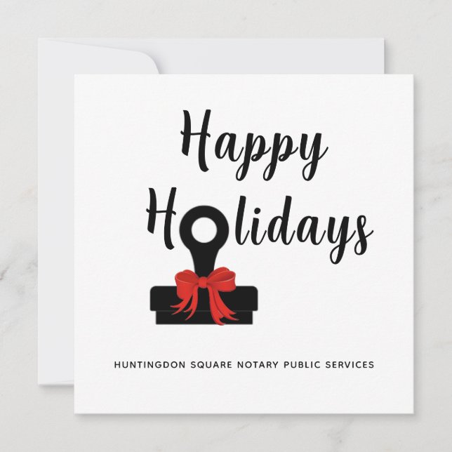 Notary Public Happy Holidays 2026 Calendar  Card (Front)