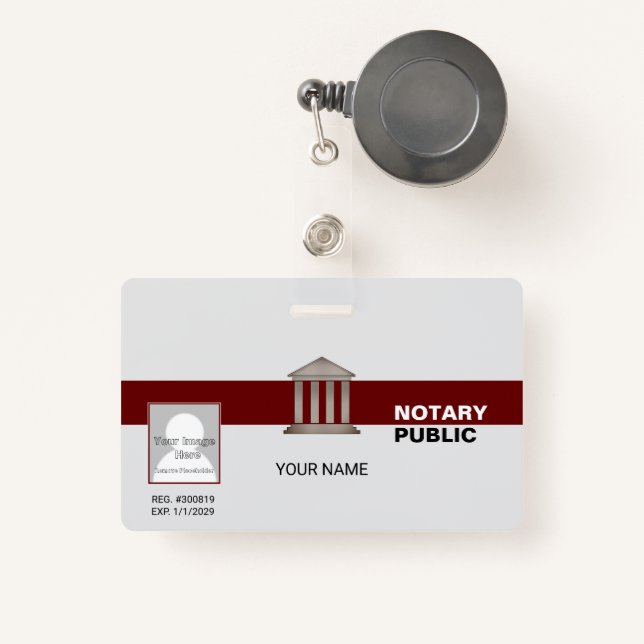 Notary Public ID Badge (Front with Retractable)