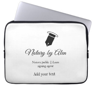 Notary public Loan signing agent add name address  Laptop Sleeve