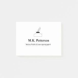 notary public loan signing agent add name address  post-it notes