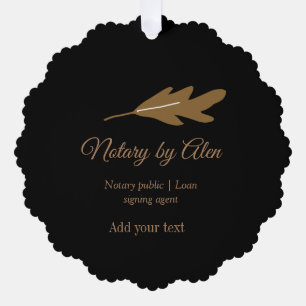Notary public Loan signing agent add name address Tree Decoration Card