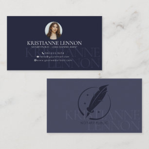 Notary Public - Loan Signing Agent - Blue Photo Business Card