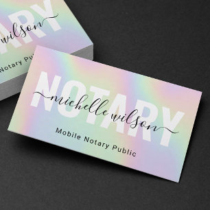 Notary Public Loan Signing Agent Classy Typography Business Card