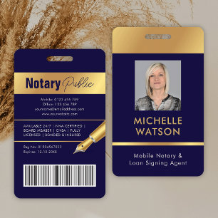Notary Public Loan Signing Agent Employee Photo ID ID Badge