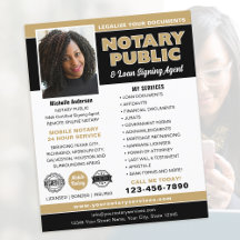 Notary Public Loan Signing Agent Gold Editable