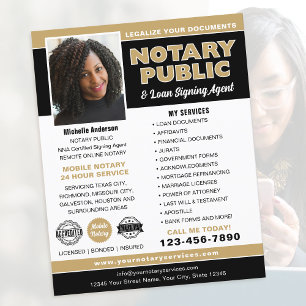 Notary Public Loan Signing Agent Gold Editable Flyer