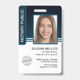 Notary Public Loan Signing Agent ID Badge