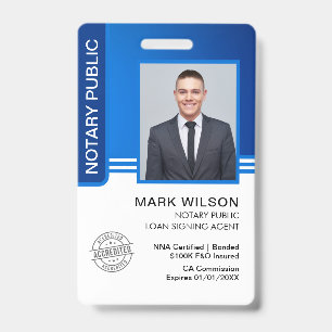 Notary Public Loan Signing Agent ID Badge