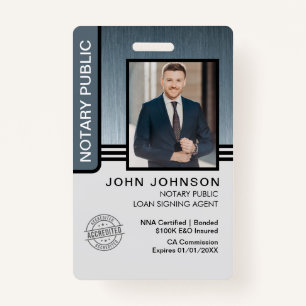 Notary Public Loan Signing Agent ID ID Badge