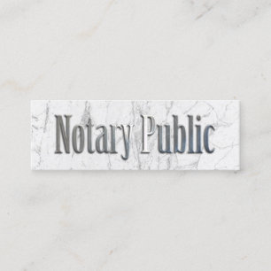 Notary Public Loan Signing Agent Metallic Text Mini Business Card