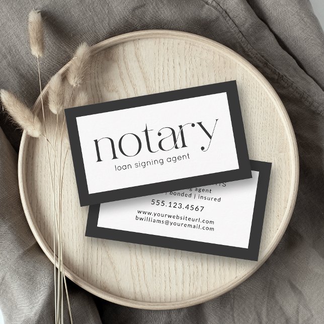 Notary Public Loan Signing Agent Modern Minimal Business Card (Creator Uploaded)