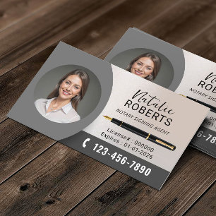 Notary Public & Loan Signing Agent Modern Photo Business Card