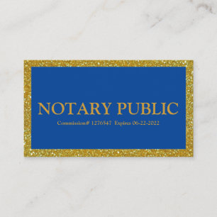 Notary Public Loan Signing Agent Navy & Gold Business Card